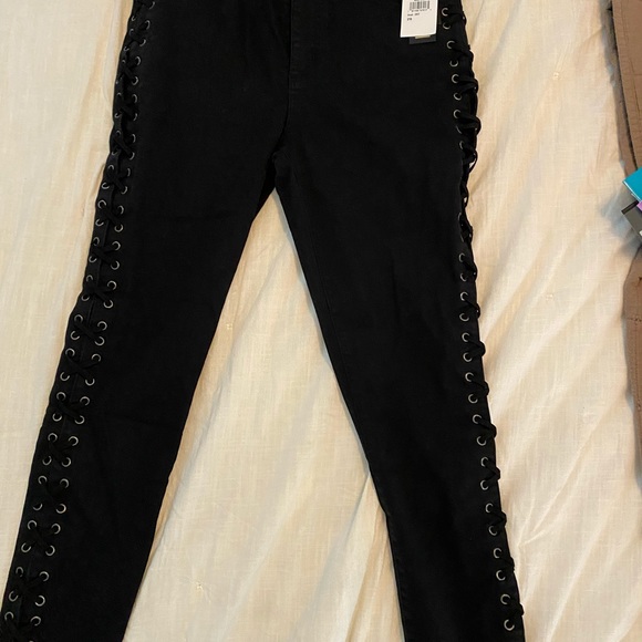 AFRM high rise side lace up jeans new - Picture 2 of 5